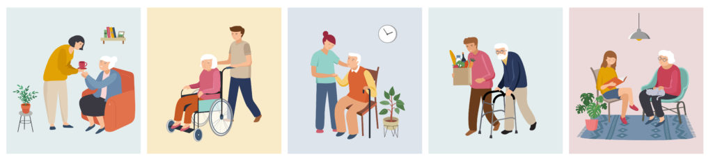 Volunteers during the COVID-19 pandemic - young people taking ca