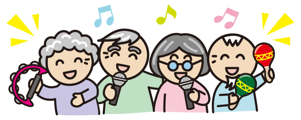 カラオケを楽しむ高齢者