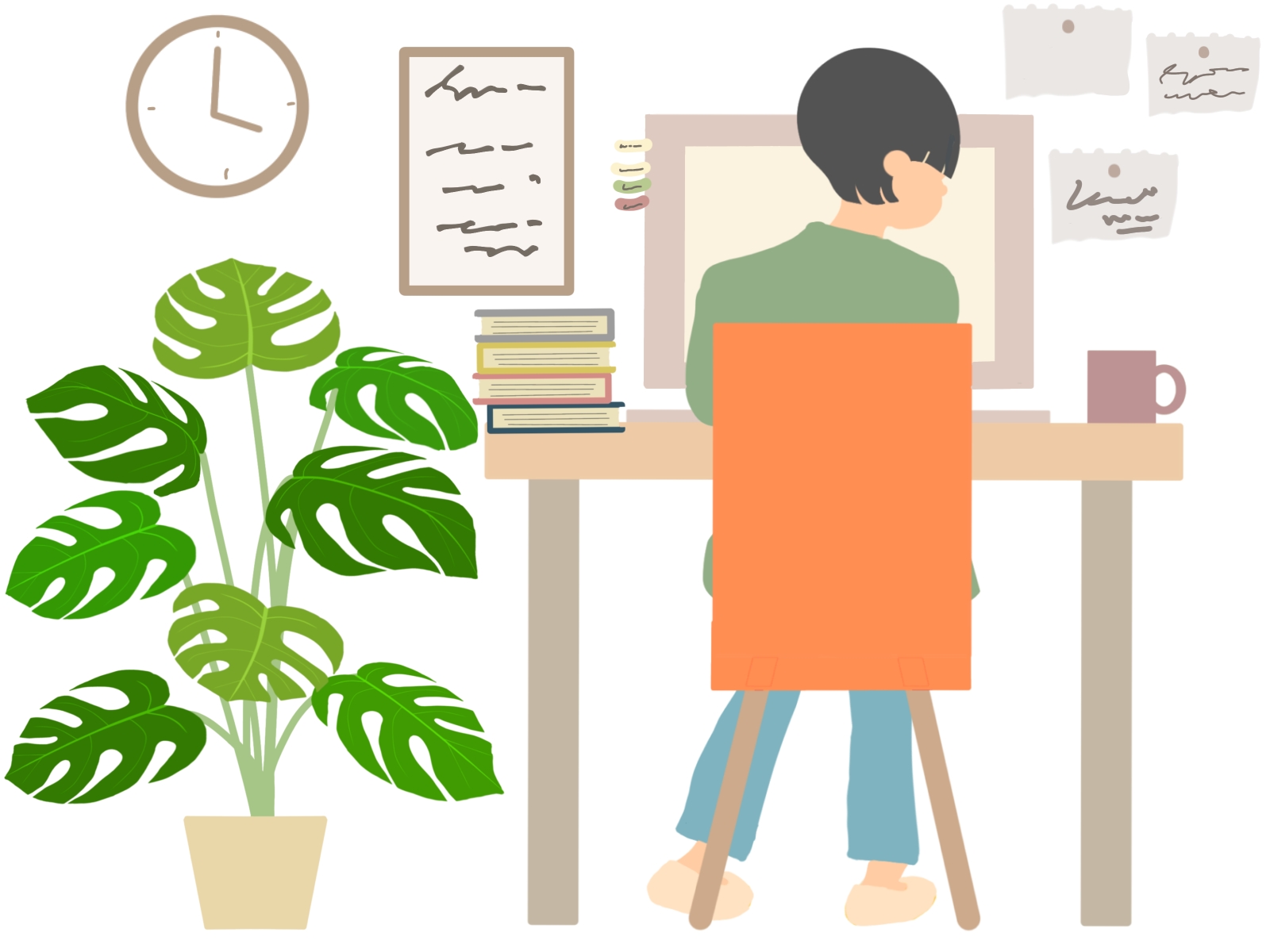勉強する人