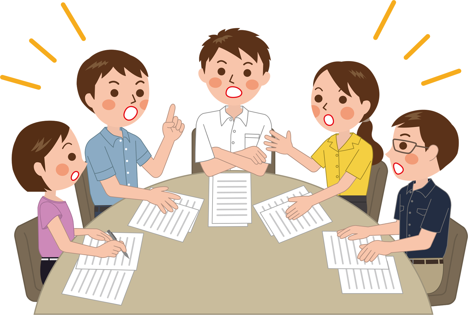 話し合う人たち