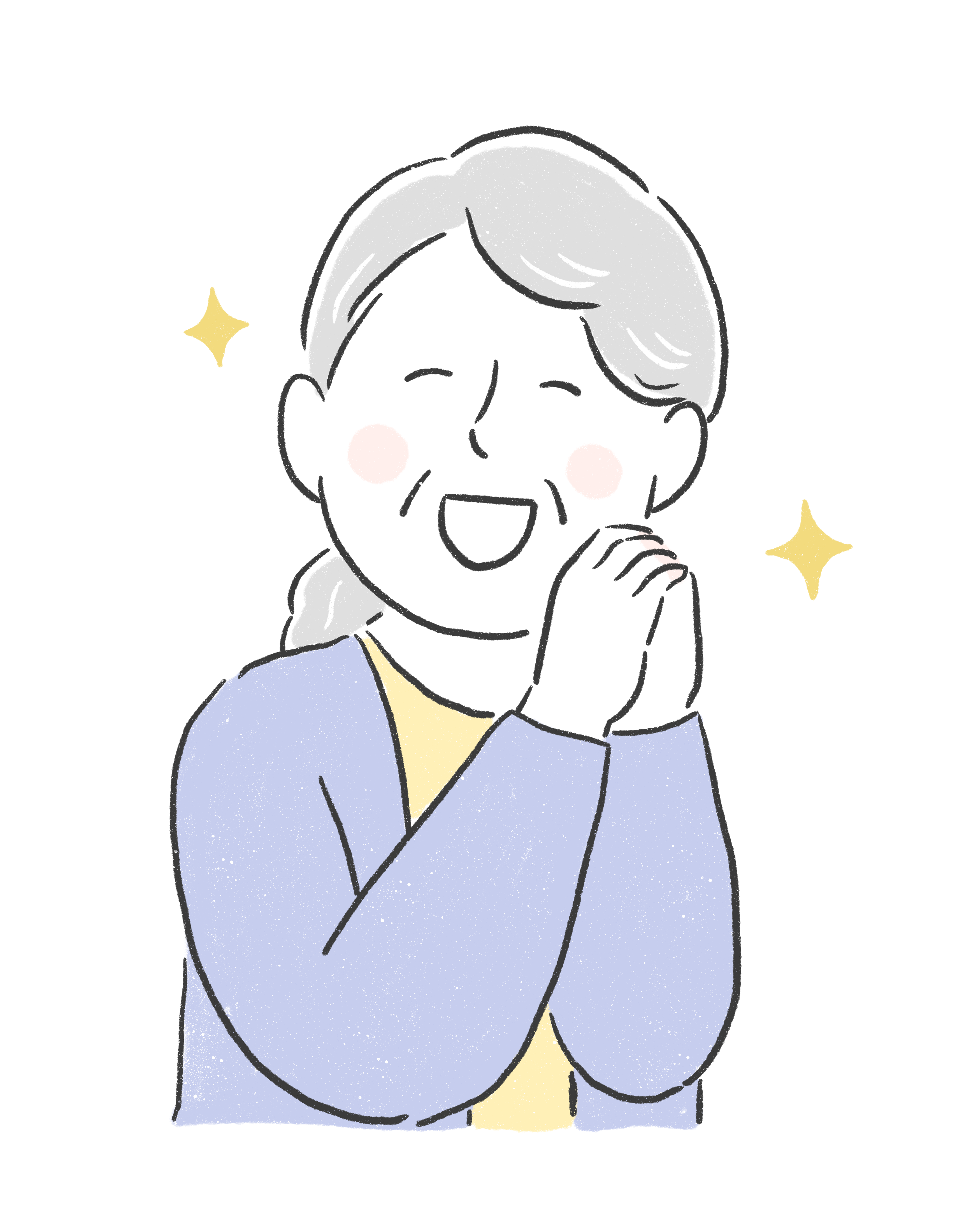 嬉しそうなシニア女性