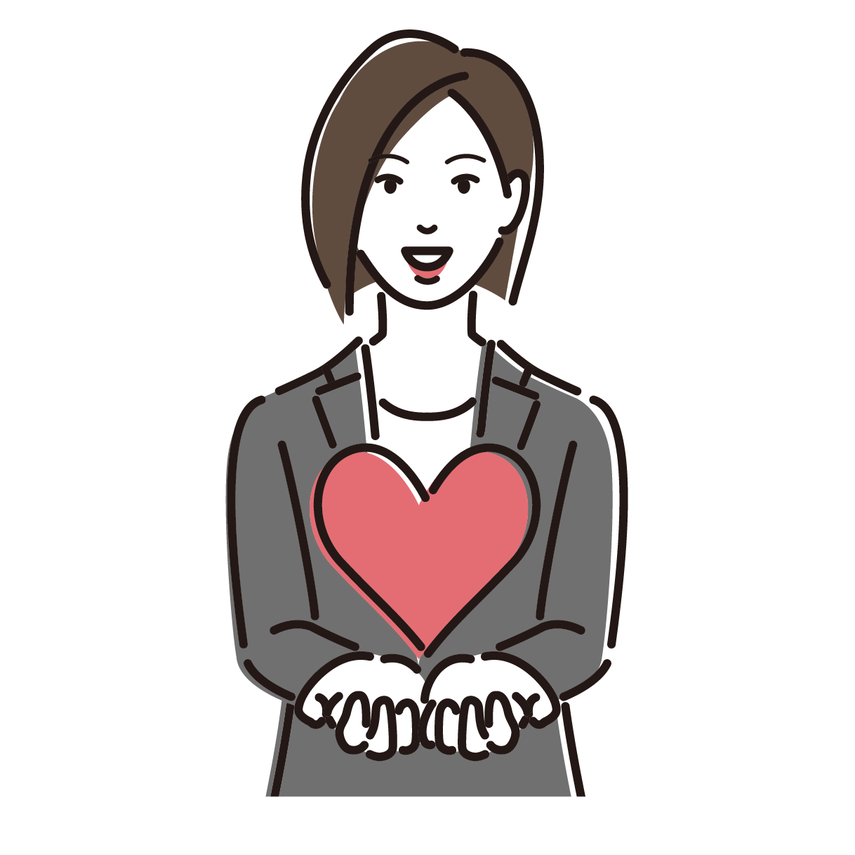 心に寄り添う女性