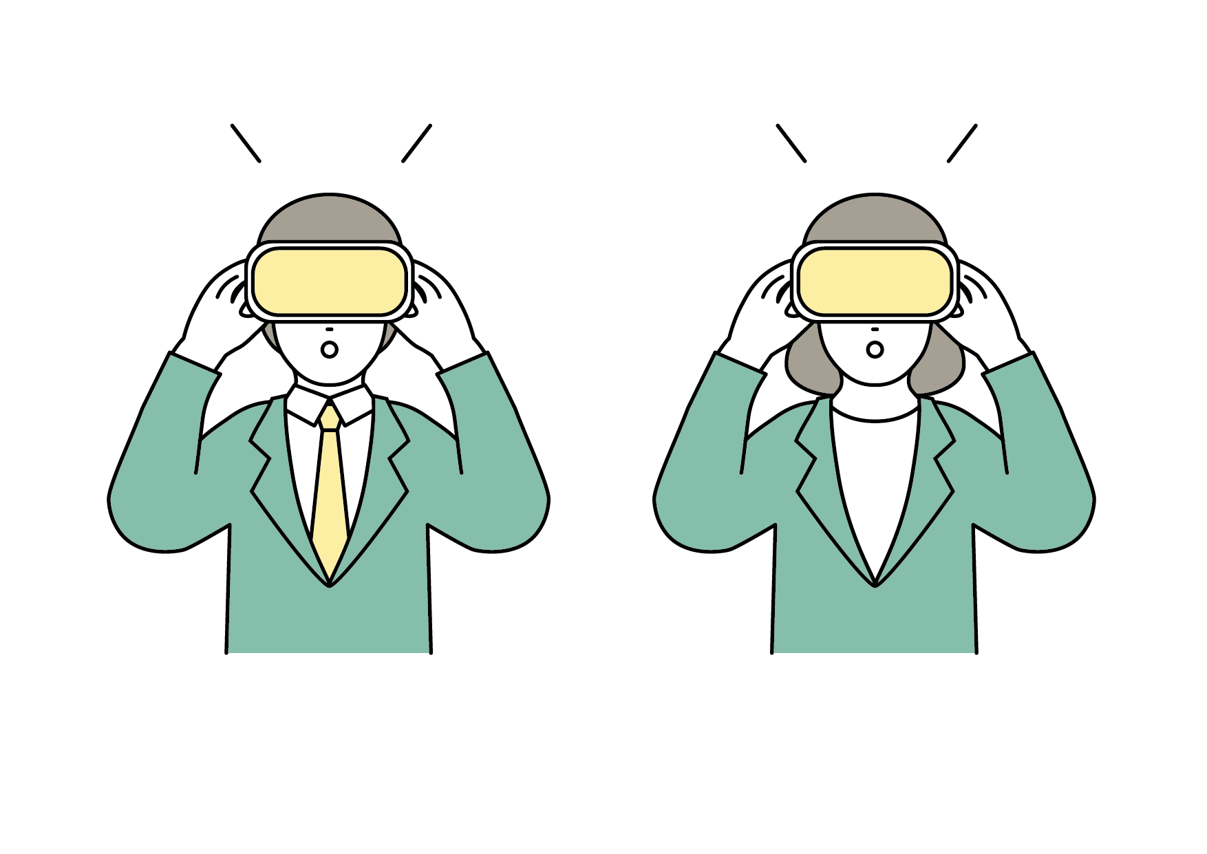 VRを体験する人たち