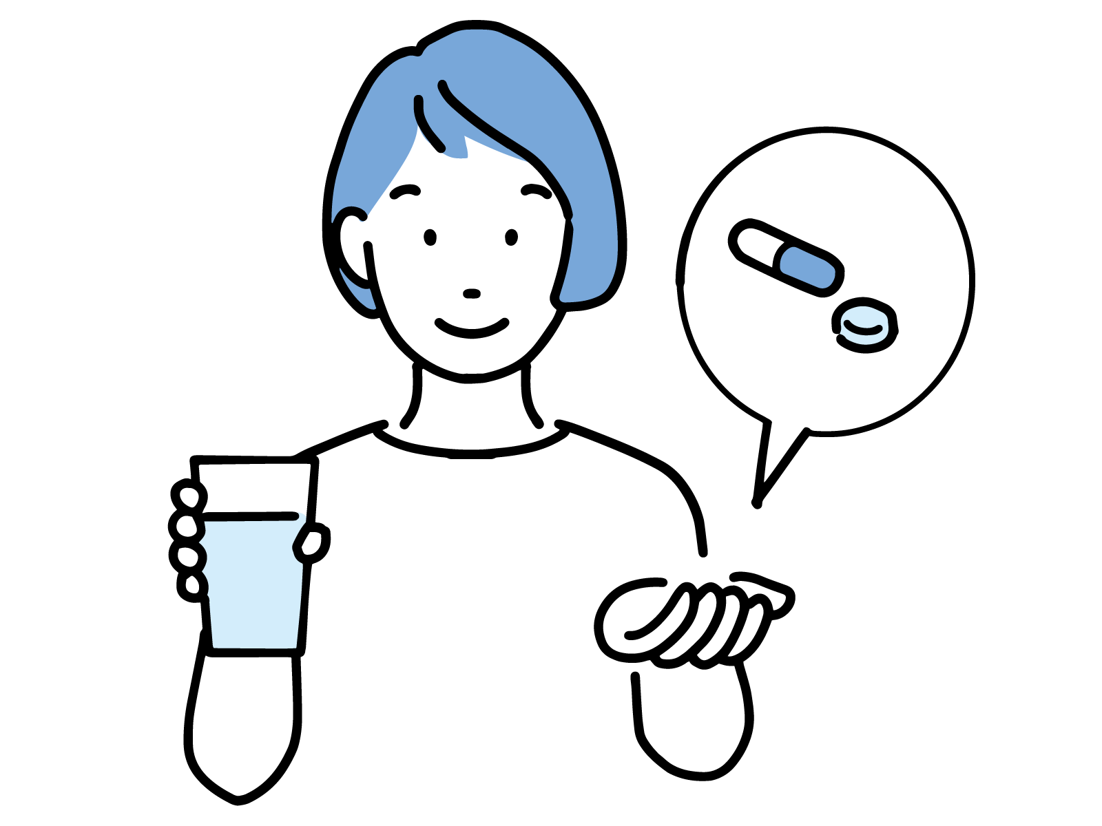 薬を飲まそうとする人