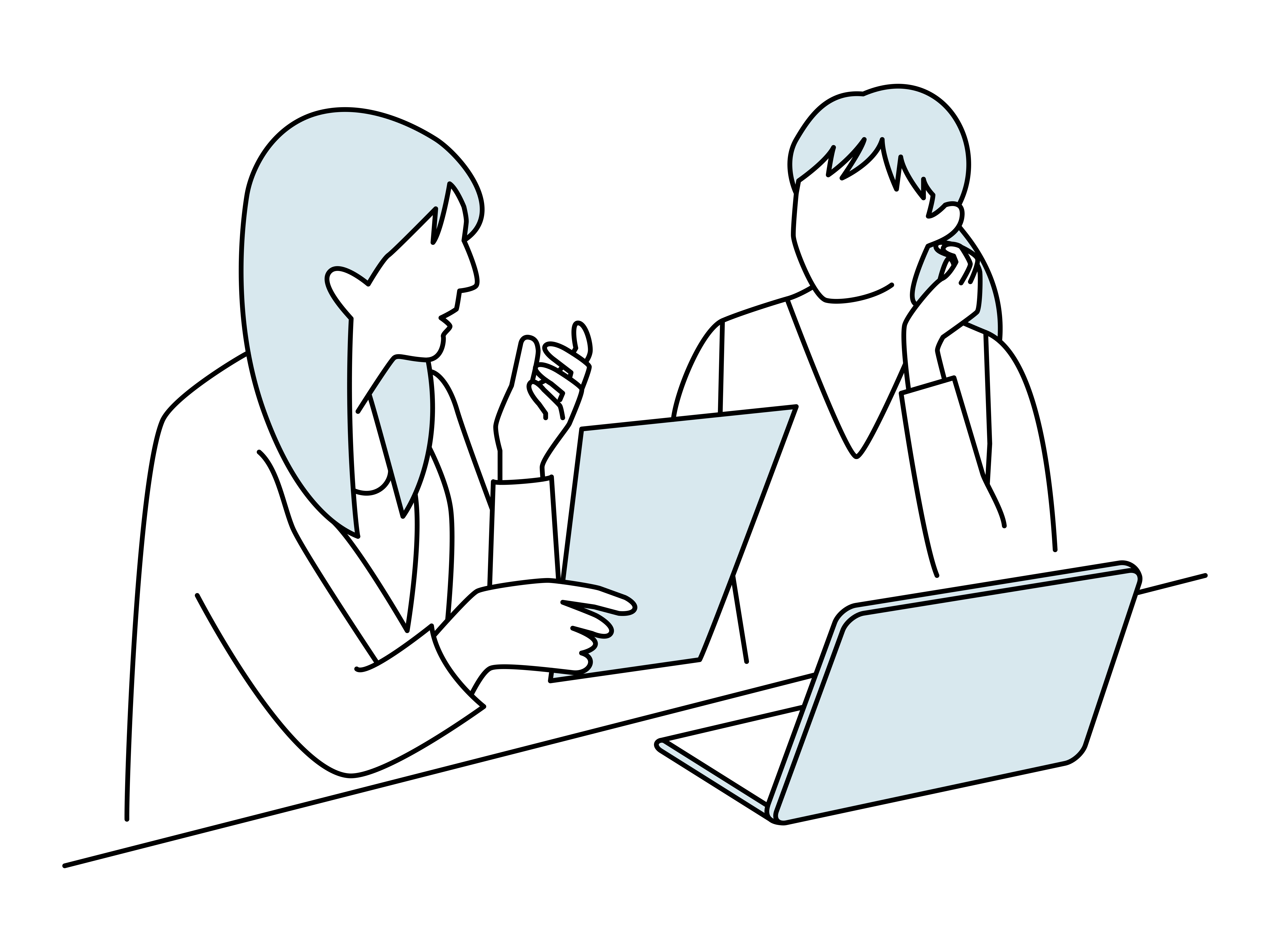 マニュアル片手に教える先輩